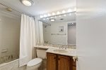Guest bathroom with full shower/bath 